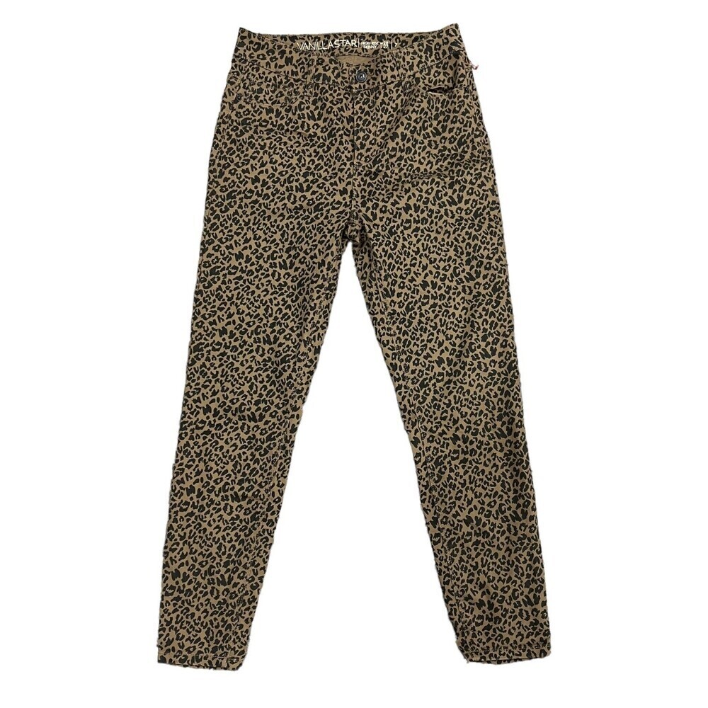 Vanilla Star Brown Animal Print High Rise Skinny Jeans 7